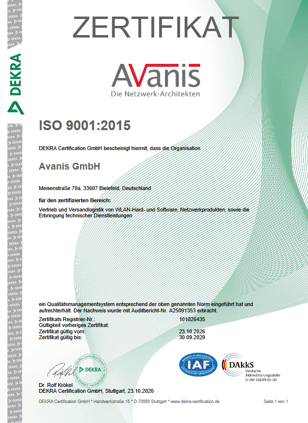 DIN EN ISO 9001:2015 certificate