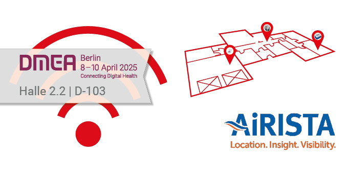 Airsita banner advertising the DMEA trade fair 2025