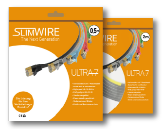 SlimWire Ultra7 packaging - Orange ziplock bags with SlimWire design