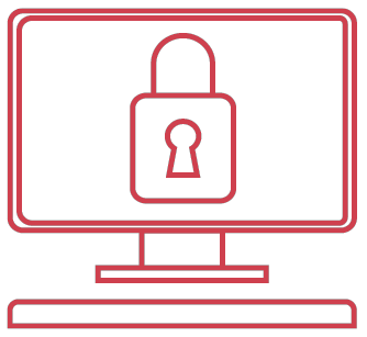 Illustration of a monitor with a padlock