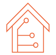 AiRISTA - House icon with circuit lines representing building control interface