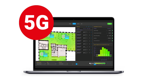 Ekahau Private 5G Software on a notebook