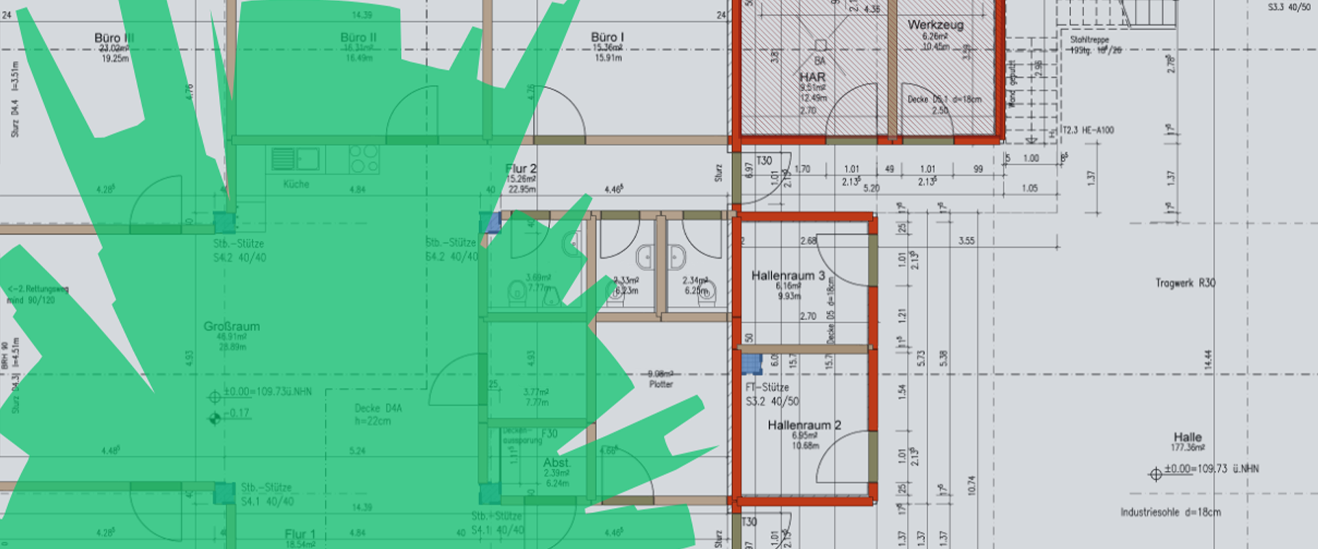 Ekahau Heatmap for visualizing signal propagation of an access point