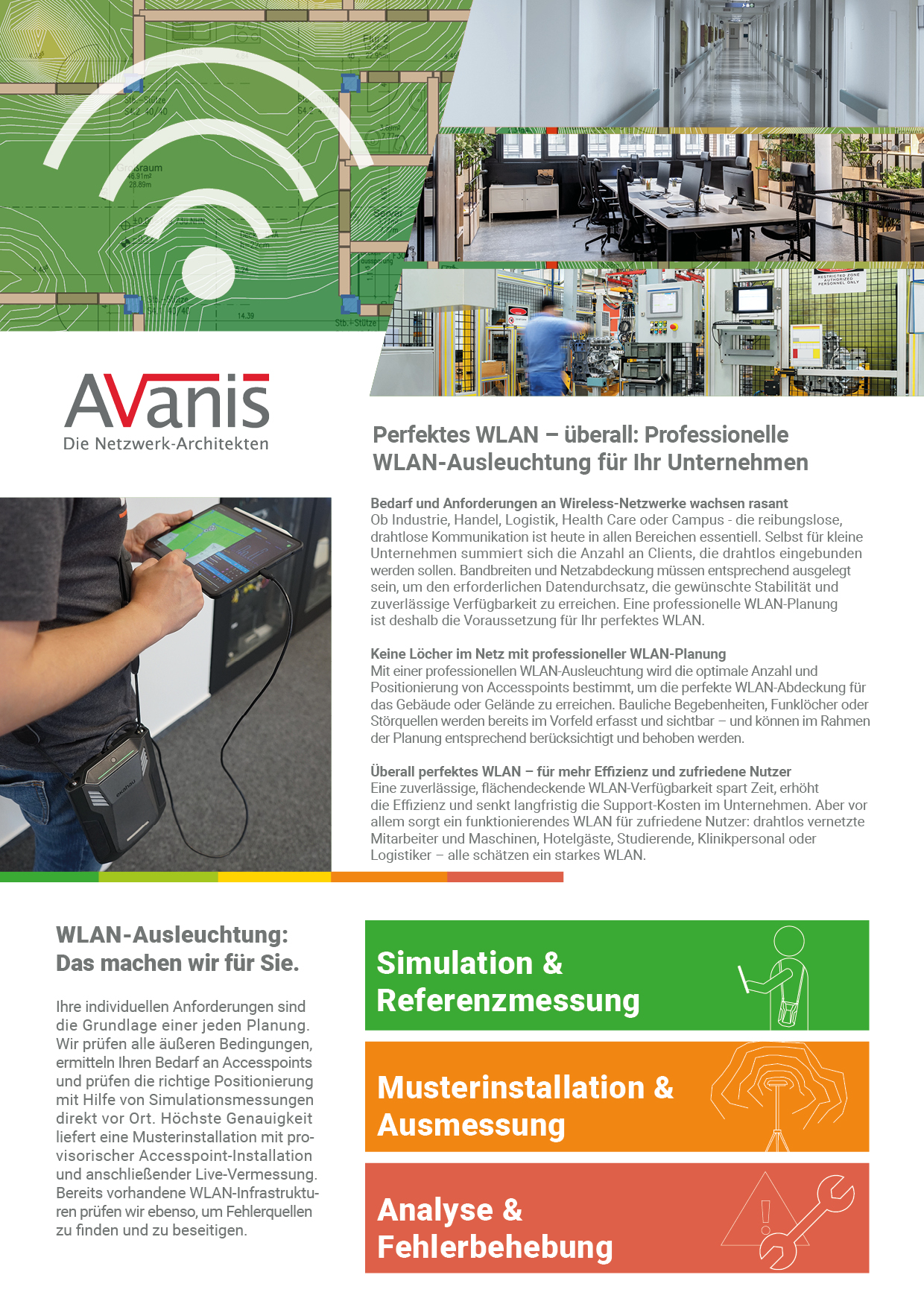 Preview of the Ekahau WLAN Planning Flyer as PDF