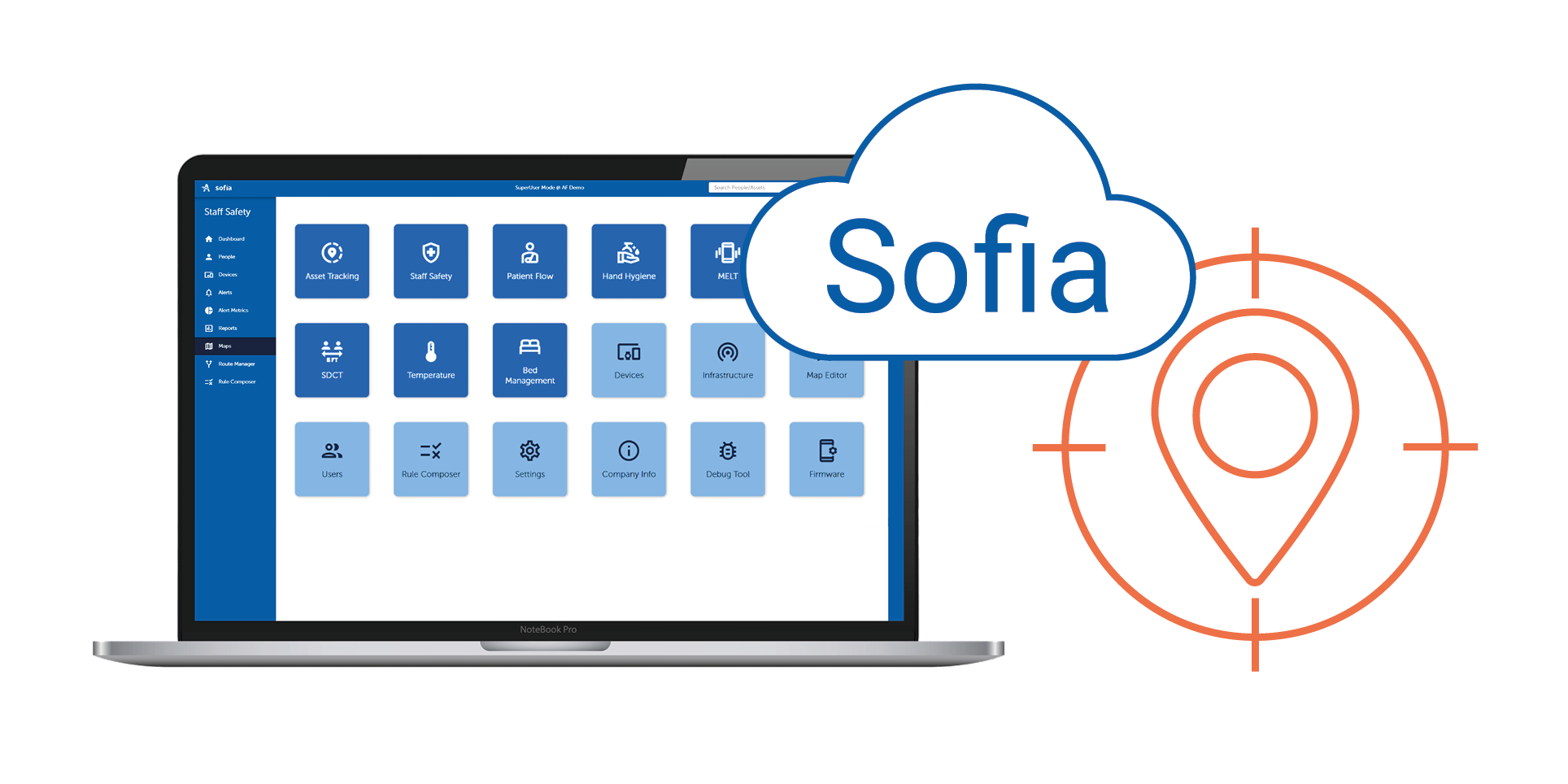 Airsita SOFIA displaed on a laptop screen